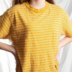 Brandy Melville yellow/white striped t-shirt